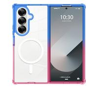tharlet Designed for Samsung Galaxy Z Fold 7 Case [Compatible with MagSafe] [Crystal Clear Anti-Yellowing] Slim Fit Women Girls Soft TPU & Hard PC Back Cover for Galaxy Z Fold 7, Blue Hot Pink