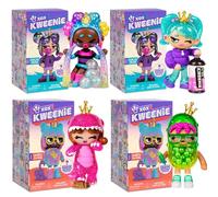 Tharos Distribution XOX Kweenie 4 Inch Mystery Figurine 4-Pack Bundled Gift Set - (2) Quirky Kweens and (2) Fearless Kweens Series Includes Display Case