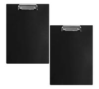 Tharvolex 2 Pack A4 Plastic Clipboards, 222mm x 310mm Black Clip Board A4, Lightweight & Durable for Office, School & Outdoor Use
