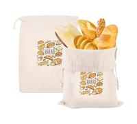Tharvolex 2 PCS Bread Bags for Homemade Bread, Linen Breads Bags with Drawstring - 40x30cm Reusable Sourdough Bread Bag