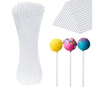Tharvolex Cake Pop Sticks,100Pcs 6 Inch Clear Acrylic Lollipop Sticks - Reusable Cake Topper Sticks Candy Sticks for Making Cake Pops, Chocolates, Cookies, Dessert Toppers, 3mm Diameter