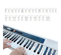 Tharvolex Piano Keyboard Stickers for Beginner, Removable Silicone Piano Notes Guide, 61-Key Full-Size, Colorful & No Stickers Needed