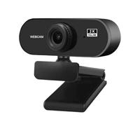 Tharvolex USB Webcam with Microphone, Full HD 2K Web Cam for PC and Laptop, Plug-and-Play, Auto Light Correction, 360° View for Live Streaming Gaming Studying Conferences