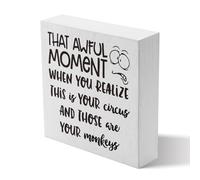 That Awful Moment Wood Box Sign Desk Decor,Funny Wood Box Sign Decorations For Home Office Desk Shelf Table Decor Boho Farmhouse Accessories For Friend Women Men 5x5 Inch