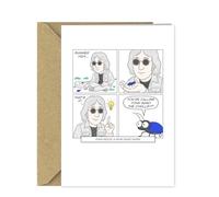 That Card Shop Funny Beatles Birthday Card - Cartoon John Lennon needs a band name Joke - A5 Greeting Card, Blank Inside