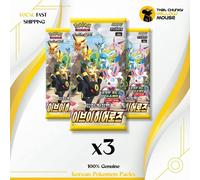 That Chunky Yellow Mouse Pokemon Evolving Skies Korean Eevee Heroes Packs x 3 That Chunky Yellow Mouse Multicolor