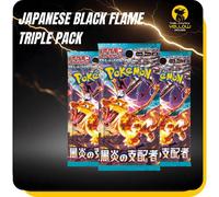 That Chunky Yellow Mouse Pokemon Obsidian Flames Black Flame Japanese Booster Bundle 3 Packs in Yellow That Chunky Yellow Mouse Yellow
