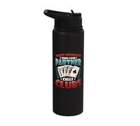 that Moment When Your Partner Calls Clubs Euchre Stainless Steel Insulated Water Bottle