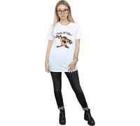 That´s All Folks Taz Cotton Boyfriend T-Shirt Looney Tunes White XXXL