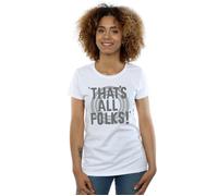 That´s All Folks Text Cotton T-Shirt Looney Tunes White M