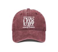 That’s What I Do I Fix Stuff and I Know Things Hat - Adjustable Cotton Baseball Cap for Men, Red, One size
