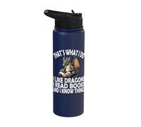 that`s What i do i Like Dragons, i Read Books, Funny Dragon Stainless Steel Insulated Water Bottle