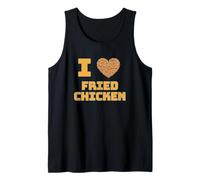 That says I Love Fried Chicken with Heart-Shape Pieces Tank Top