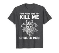 That which Does not Kill me Viking Odin T-Shirt, Men, Dark Heather Grey, Medium