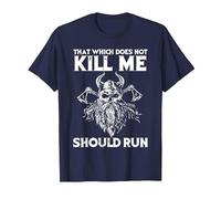 That which Does not Kill me Viking Odin T-Shirt, Men, Navy Blue, Large