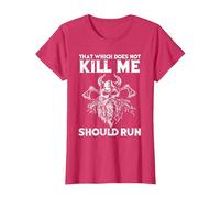 That which Does not Kill me Viking Odin T-Shirt, Women, Red Heather, Medium