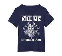 That which Does not Kill me Viking Odin T-Shirt, Women's Plus, Navy Blue, 6X