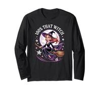 That Witch Magic Flying by Moon Halloween Long Sleeve T-Shirt