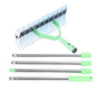 Thatch Rake, 12.8 Inch Wide Dethatcher Rake for Cleaning Dead Grass, Lawn Thatching Garden Tool for Garden,Yard, Lawn Loosening Soil, 66.9 Inch Length, Easy to Assemble