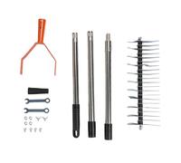 Thatch Rake Ergonomic Handle Steel Tines Wide Head Dead Grass Rake Lawn Dethatcher for Gardening