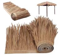 Thatch Roof 39x20in Mexican Grass Roll Vivid Artificial Thatch Roofing Insulated Waterproof Antiflaming Cuttable Bendable PE Thatch for Palapa Hut Bar , Palapa Thatch Roofing, Artificial Thatch Roof