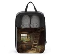 Thatched Cottage Sunflowers Vintage Shoe Bag for Travel Daily Use Anti-dust Storage Carrier Golf Shoe Pouch