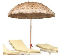 Thatched Patio Tropical Hawaiian Beach 1.8m Diameter Umbrellas Outside Pool, for and Garden Umbrella Functionstiltable/Round/Natural Color