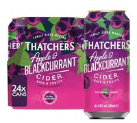 Thatchers Apple & Blackcurrant - 24 x 440ml Cans, Rich, Fruity Apple and Blackcurrant Cider