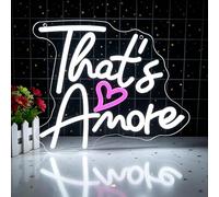 That's Amore Neon Sign, USB Powered Decorative Light for Bedroom Living Room Home Party Wedding Wall Table Romantic Theme Decor Light Up Sign 11.4 x 11.8 In