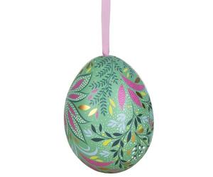 That's Crackers Green Florals | Sara Miller | Two Part Hanging Easter Egg | Fillable Tin | 7cm