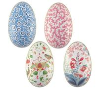 That's Crackers Set of Four | Two Part Fillable Tin Easter Egg | Sanderson | Flat Base | 11cm