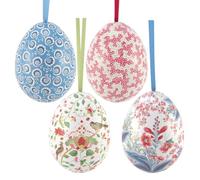 That's Crackers Set of Four | Two Part Hanging Easter Egg | Fillable Tin | Sanderson Design | 7cm Tall