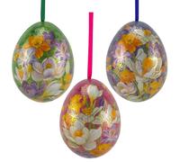 That's Crackers Set of Three | Cloisonne | Two Part Hanging Easter Egg | Fillable Tin | 7cm Tall