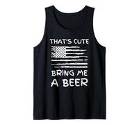 That's Cute Bring Me Beer Funny Beer Drinker American Flag Tank Top