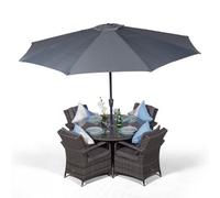 That's Furniture Arizona Round 4 Seater Rattan Patio Dining Set - Grey