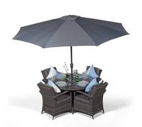 Thats Furniture Arizona Round 4 Seater Rattan Patio Dining Set in Grey Thats Furniture Grey