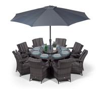 That's Furniture Arizona Round 8 Seater Rattan Patio Dining Set - Grey