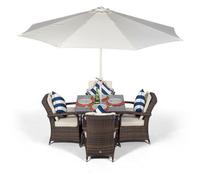 That's Furniture Arizona Square 4 Seater Rattan Patio Dining Set - Brown
