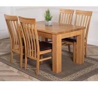 Thats Furniture Dakot 127 x 82cm Oak Small Dining Table & 4 Harvard Chairs in Brown | Size: 127 x 82 cm Thats Furniture Brown 127 x 82 cm