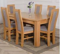Thats Furniture Dakot 152 x 87cm Medium Oak Dining Table & 6 Stanford Chairs in Brown | Size: 152 x 87 cm Thats Furniture Brown 152 x 87 cm