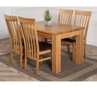 That's Furniture Dakota 127 X 82 Cm Chunky Oak Small Dining Table And 4 Chairs Dining Set With Harvard Chairs