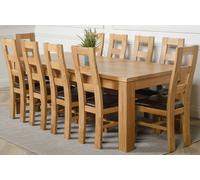 That's Furniture Dakota Extra Large Oak Dining Table with Yale Oak Chairs - Natural Oak - 10 chairs