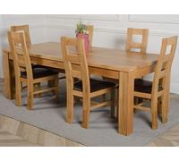 That's Furniture Dakota Extra Large Oak Dining Table with Yale Oak Chairs - Natural Oak - 6 chairs