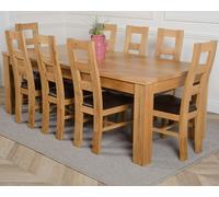 That's Furniture Dakota Extra Large Oak Dining Table with Yale Oak Chairs - Natural Oak - 8 chairs
