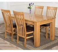 That's Furniture Dakota Medium Oak Dining Table with Harvard Oak Chairs - Natural Oak - 4 chairs