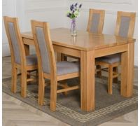 That's Furniture Dakota Medium Oak Dining Table with Stanford Oak Chairs - Natural Oak - 4 chairs