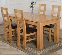That's Furniture Dakota Medium Oak Dining Table with Yale Oak Chairs - Natural Oak - 4 chairs