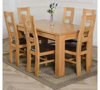 That's Furniture Dakota Medium Oak Dining Table with Yale Oak Chairs - Natural Oak - 6 chairs
