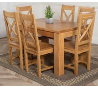 That's Furniture Dakota Small Oak Dining Table with Berkeley Oak Chairs - Natural Oak - 6 chairs