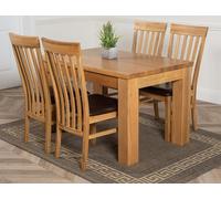 That's Furniture Dakota Small Oak Dining Table with Harvard Oak Chairs - Natural Oak - 4 chairs